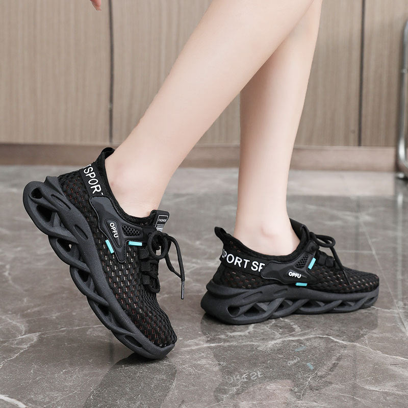 Damen Sportliche Sneaker mit atmungsaktiver Mesh-Oberfläche und dämpfendem Profil EB