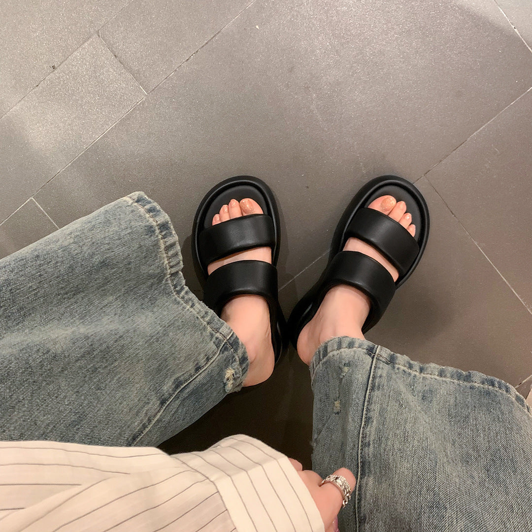 Damen komfortable Badesandalen mit anatomischem Fußbett und rutschfester Sohle EB