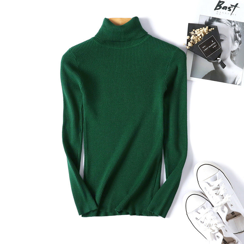Damen Rollkragenpullover im feinen Rippenstrick EB