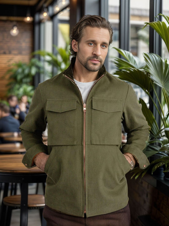 Herren stylische Funktionsjacke im modernen Design mit großzügigen Taschen EB
