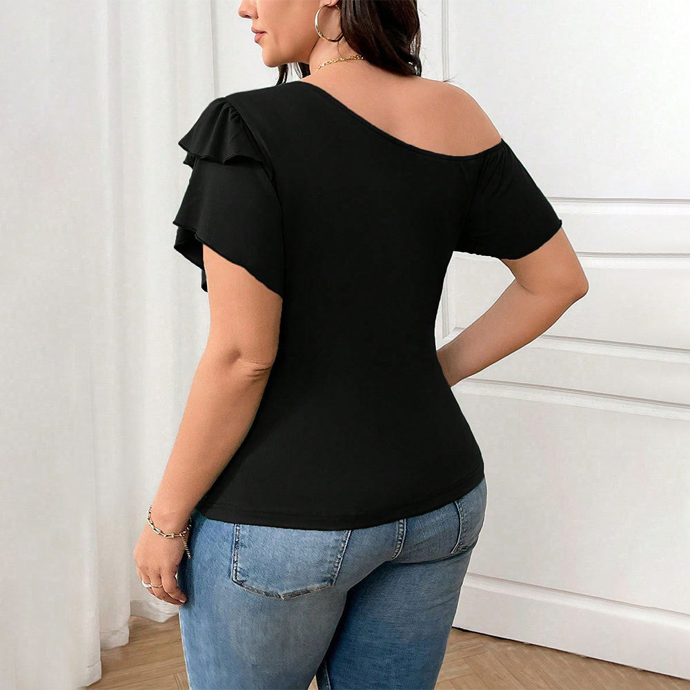 Damen Off-Shoulder Body mit Rüschendetail EB