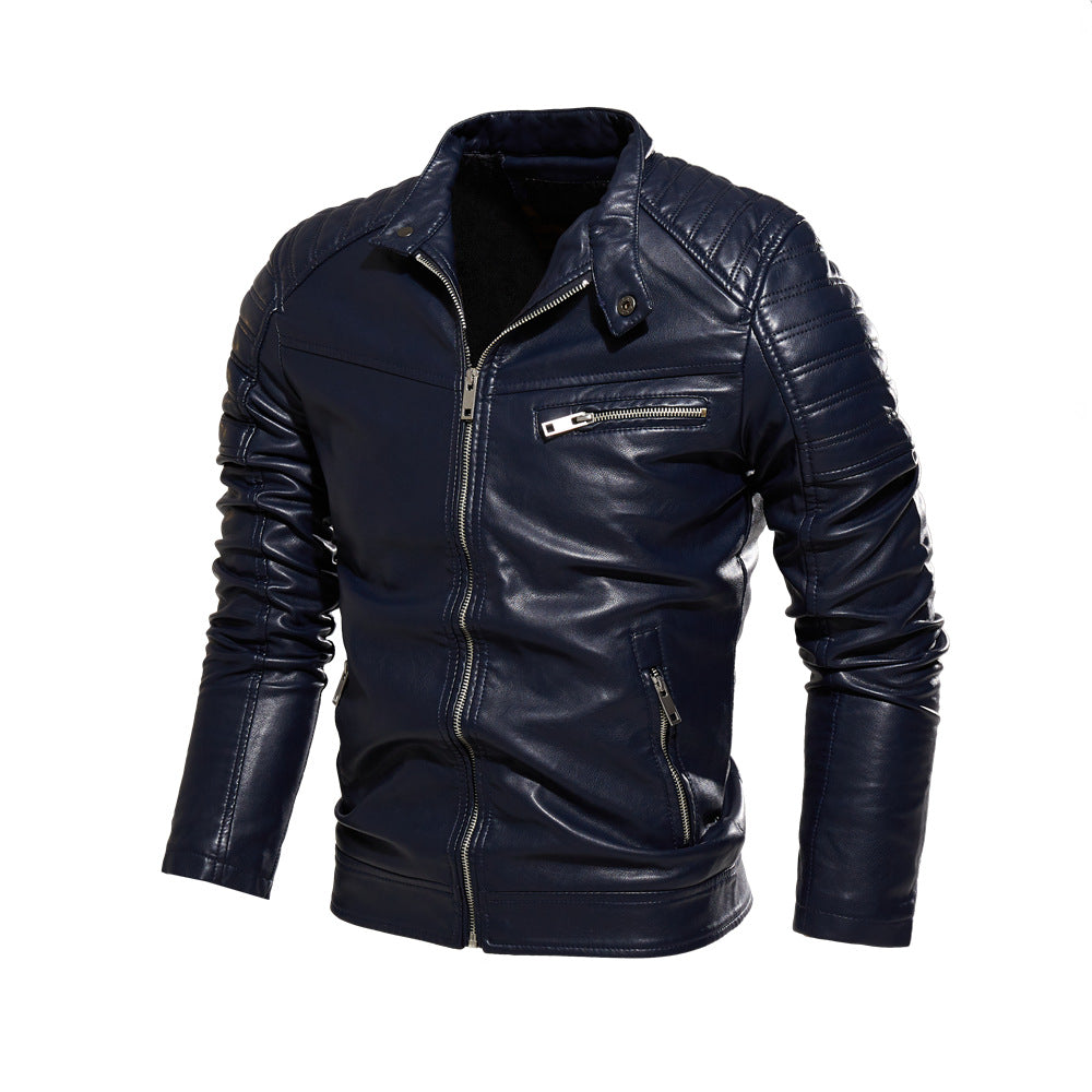 Herren Kunstlederjacke im stylishen Design mit robusten Details EB