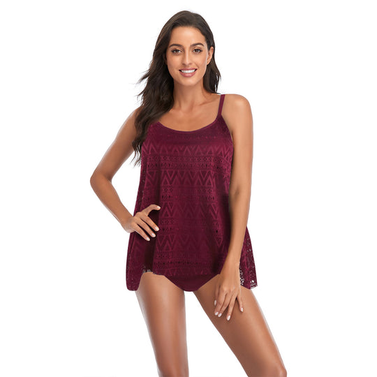 Damen elegantes Strandtop mit modischem Lochmuster EB