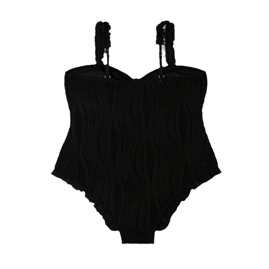 Damen Eleganter Hochgeschnittener Einteiler mit Rüschendetails EB