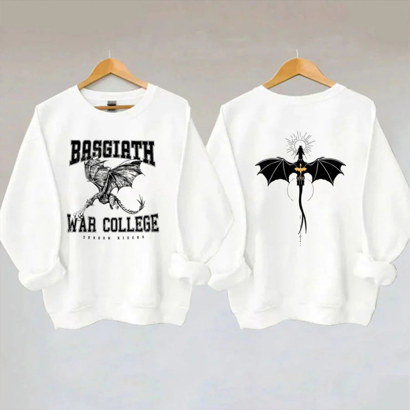 Damen Sweatshirt mit kreativem Drachenmotiv und einzigartigem College-Design EB