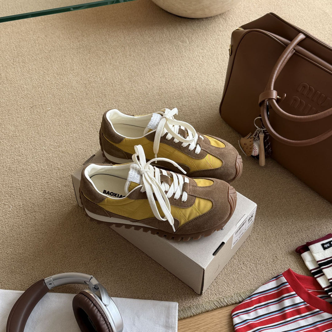 Damen Sportliche Retro-Laufschuhe mit atmungsaktiver Oberflächenstruktur und rutschfester Sohle EB