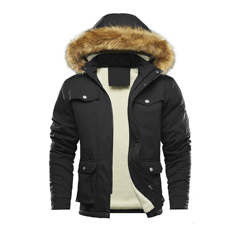 Herren isolierte Winterjacke mit abnehmbarer Kapuze und Futter EB