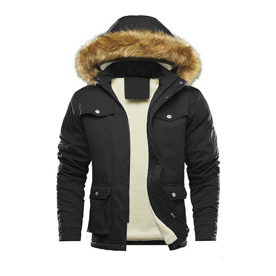 Herren isolierte Winterjacke mit abnehmbarer Kapuze und Futter EB