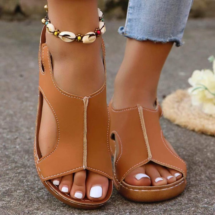 Damen Sandalen mit ergonomischem Fußbett und modischen Cut-Outs EB