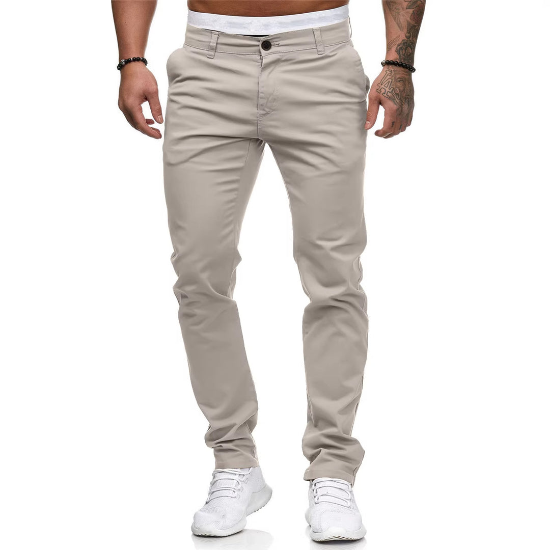 Herren nan schmal geschnittene Baumwollstretch-Chino mit mittlerer Leibhöhe und Komfortbund EB