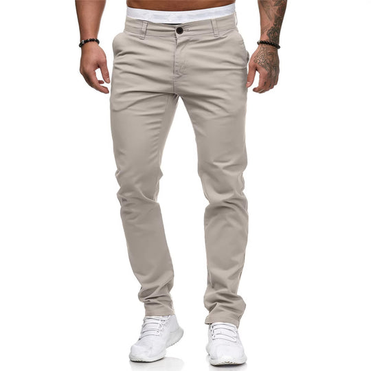 Herren nan schmal geschnittene Baumwollstretch-Chino mit mittlerer Leibhöhe und Komfortbund EB