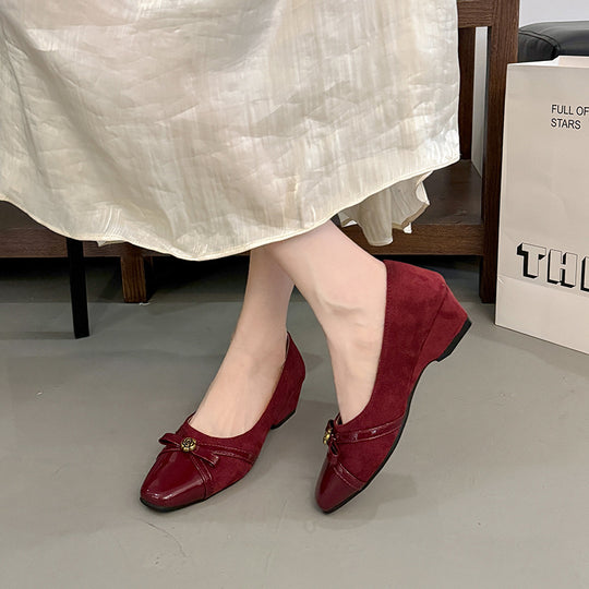 Damen elegante Slingback-Ballerinas mit floralem Dekor und komfortablem Absatz EB