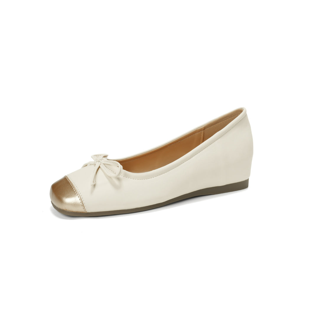 Damen Ballerinas mit feiner Lacklederoberfläche und bequemer Wedge-Sohle EB