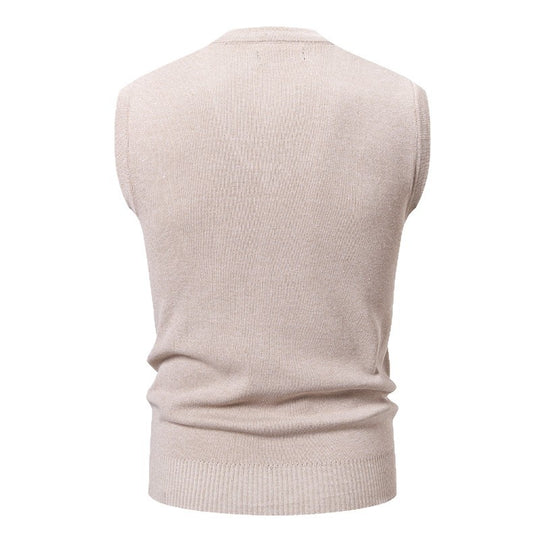 Herren ärmellose Strickweste mit klassischem Rautenmuster EB