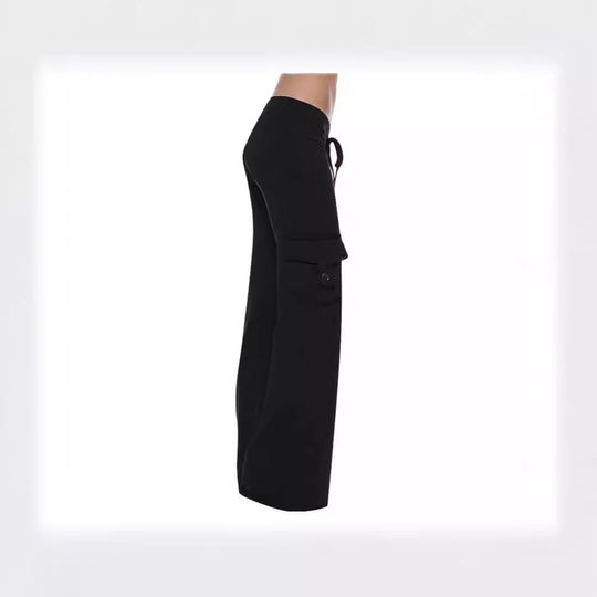 Damen Bequeme Freizeithose mit seitlichen Taschen und elastischem Bund EB