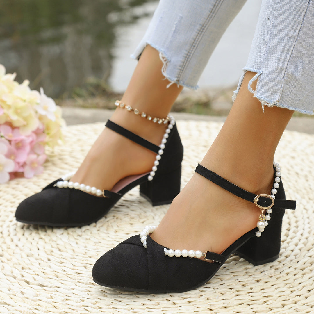Damen elegante Slingback-Pumps mit Perl-Detail EB