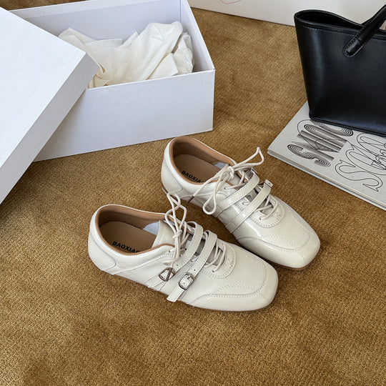 Damen Elegante Ledersneaker mit modischem Schnürsystem und komfortabler Innensohle EB