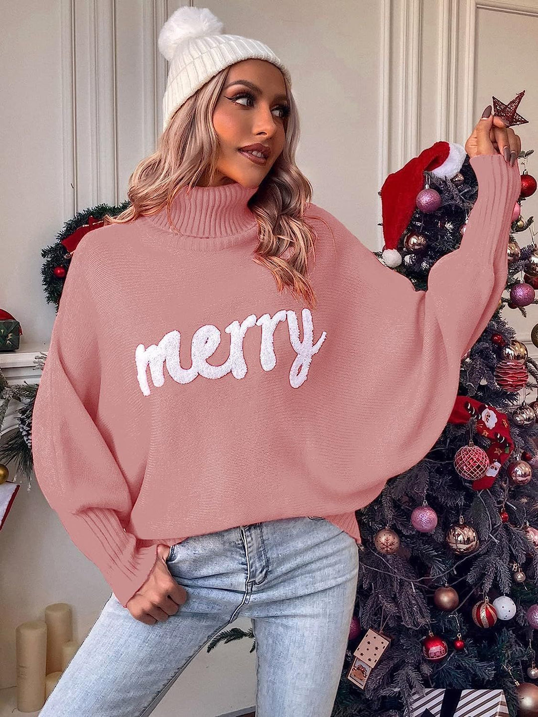 Damen Oversized Rollkragenpullover EB
