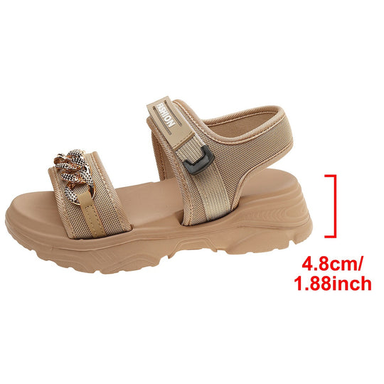 Damen Komfortable Sandalen mit verstellbarem Riemendesign und stylischem Dekor EB