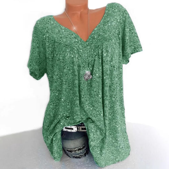Damen lässige Bluse mit floralen Motiven und luftigen Ärmeln EB