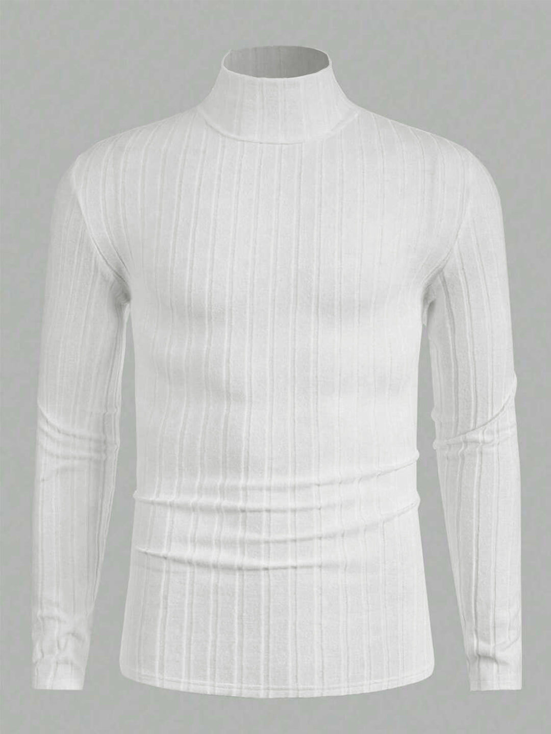 Damen Strickpullover mit hohen Kragen und feiner Rippenstruktur EB
