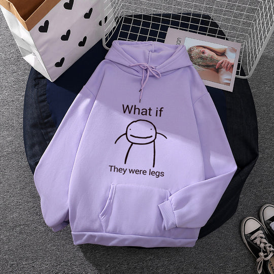 Damen nan Kapuzenpullover mit minimalistischer Grafik, lockerer Oversize-Passform und Kängurutasche EB
