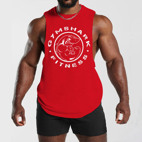 Herren nan ärmelloses Muskelshirt mit extra tiefen Armöffnungen und großem Logodruck EB