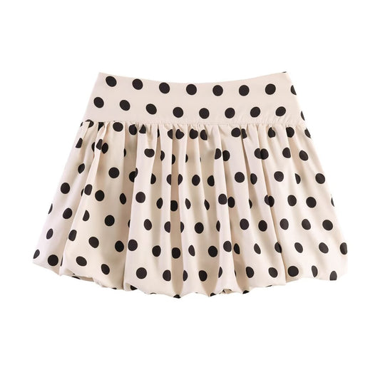 Damen gepuffter Rock mit spielerischem Punktedesign EB
