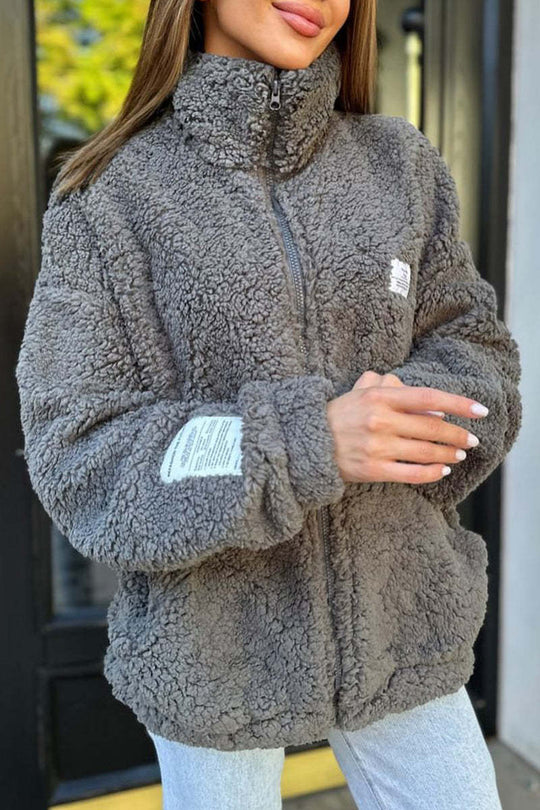 Damen Fleecejacke mit weichem Innenfutter und hoher Kragen EB