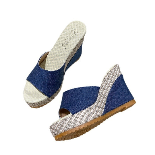 Damen Keilabsätze Sandalen EB