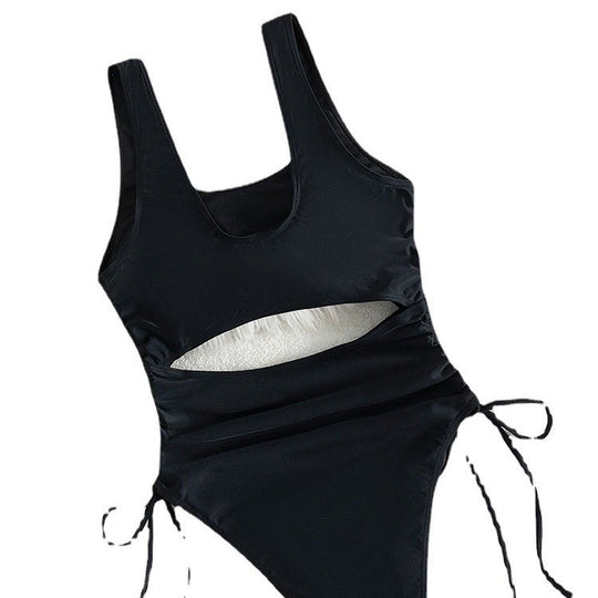 Damen Einteiler Badeanzug mit modischem Cut-Out und verstellbaren Bändern EB