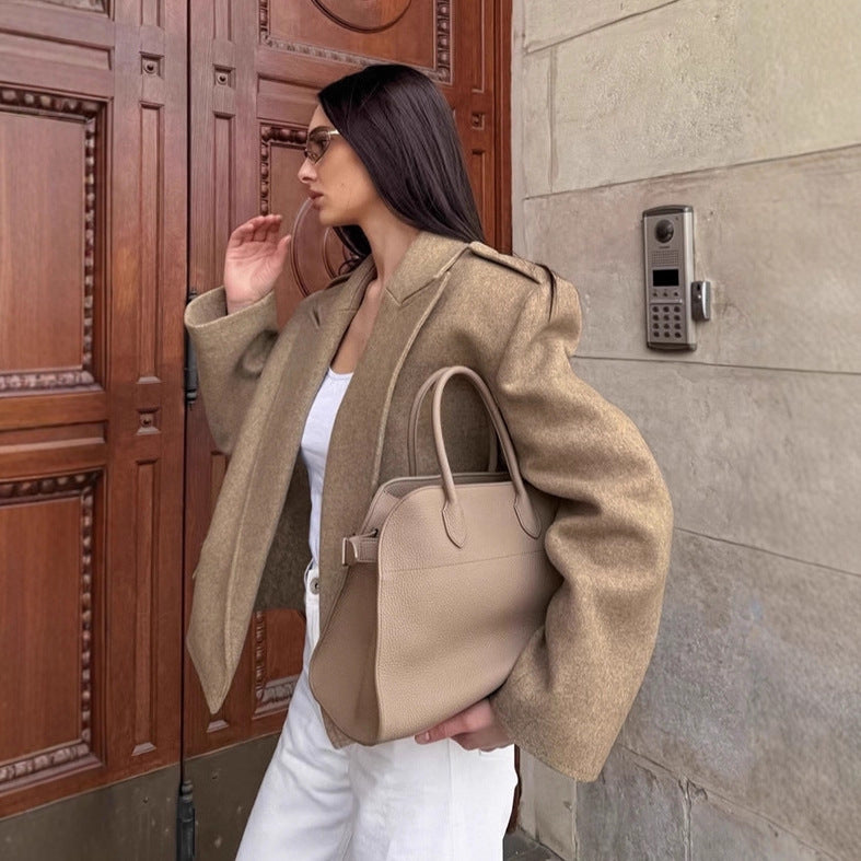 Damen Modische Oversized Jacke im eleganten Wollmix EB