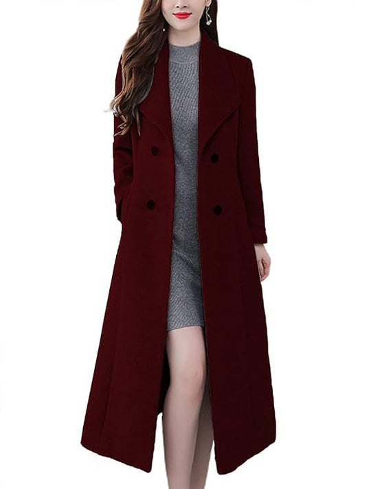 Damen Lange Wollmantel EB