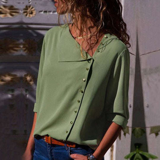 Damen Button-Up Relaxed Fit Bluse EB