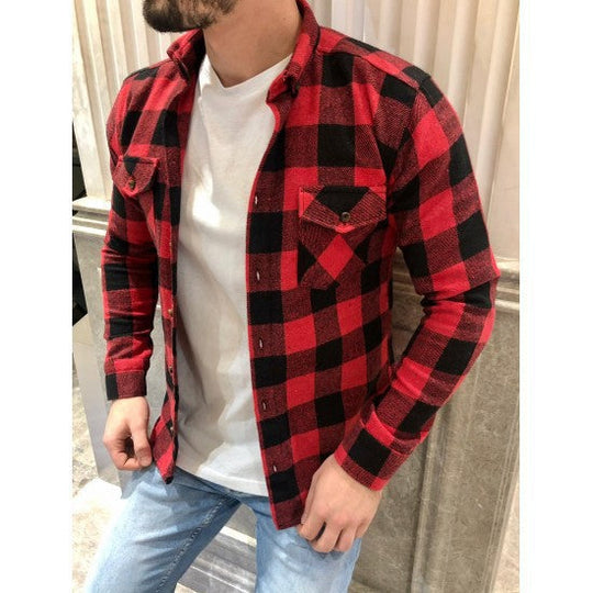 EB | Hemd Karierter Flanell Relaxed Fit Langärmelig Mit Brusttaschen