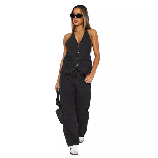 Damen Elegantes und lässiges Zweiteiler-Anzug-Set EB