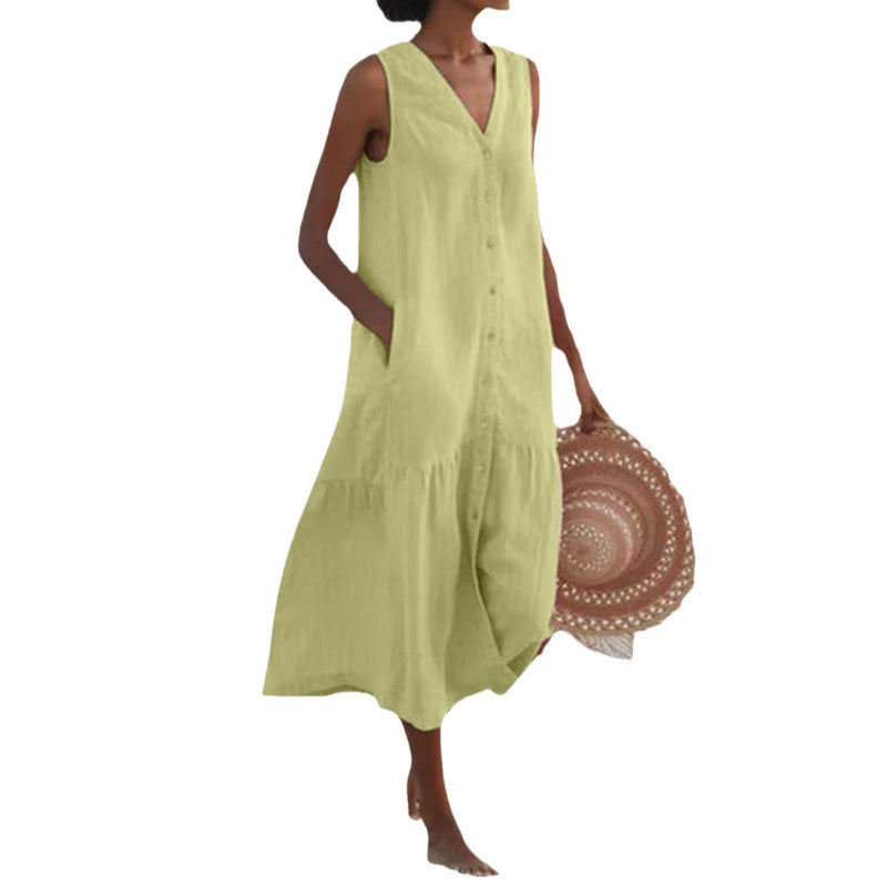 Damen Sommerliches Leinenkleid EB