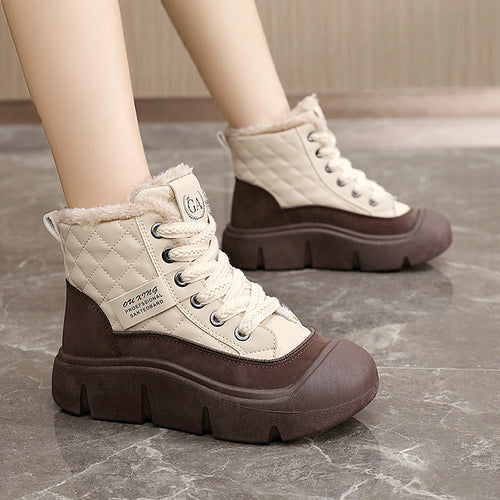 Damen Winterliche High-Top Stiefel mit kuscheligem Innenfutter und rutschfester Sohle EB