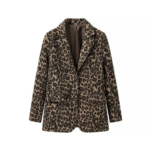 Damen elegante Leopardenblazerjacke EB