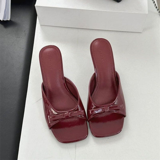 Damen elegante Slipper mit zarter Schleifenverzierung EB