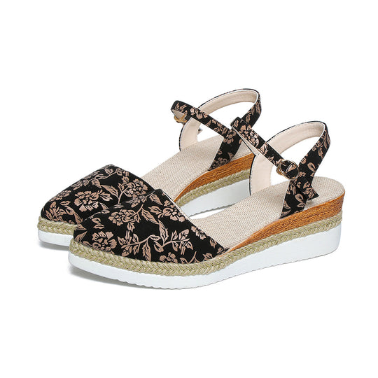 Damen Espadrilles mit raffiniertem Blumendruck EB