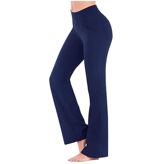 Damen nan ausgestellte Highwaist Yogahose mit seitlicher Handytasche und formendem Komfortbund EB