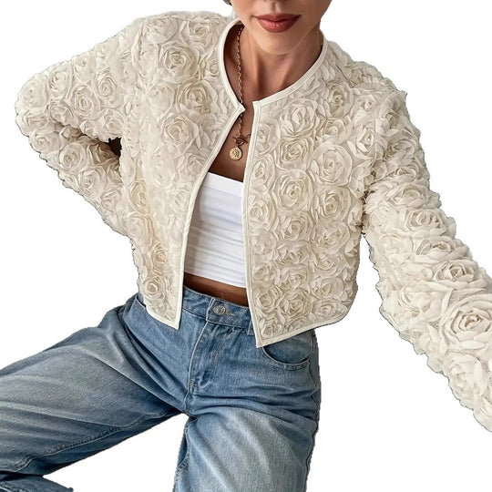 Damen Blütenapplikationen Jacke EB