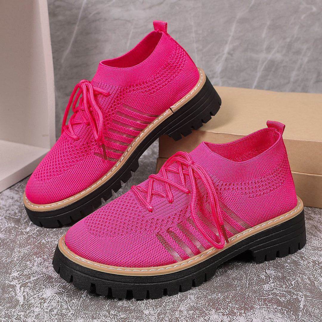 Damen Sportliche Sneakers mit atmungsaktivem Strickoberteil und rutschfester Sohle EB