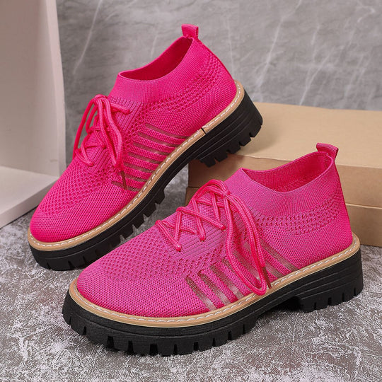 Damen Sportliche Sneakers mit atmungsaktivem Strickoberteil und rutschfester Sohle EB