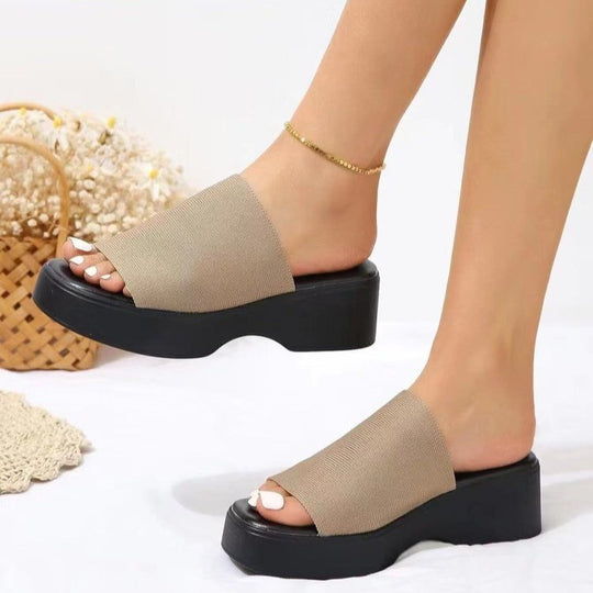 Damen Komfortable Blockabsatz-Sandalen mit breitem Riemen EB