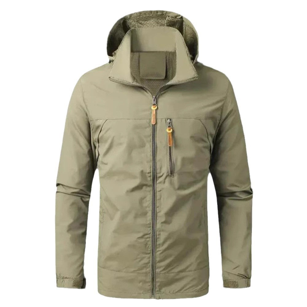 Herren Wetterfeste Funktionsjacke mit verstellbarer Kapuze EB