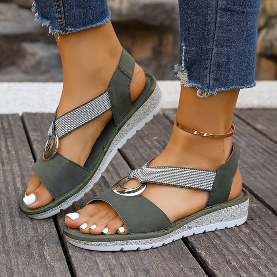 Damen Sandalen mit ergonomischer Sohle und modischem Riemendesign EB
