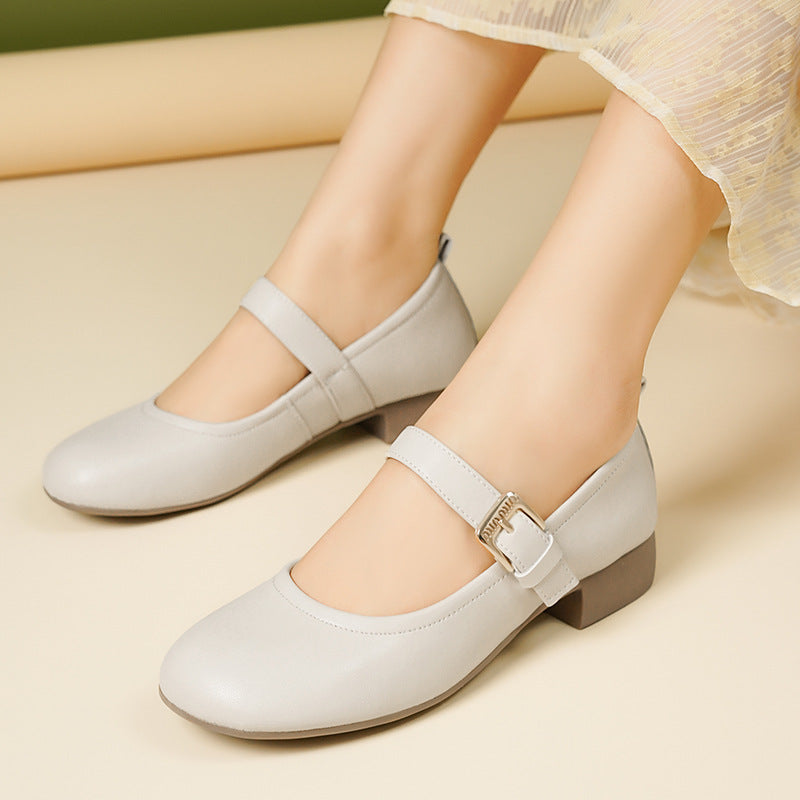 Damen Mary Jane Ballerinas mit rutschfester Sohle und verstellbarem Riemen EB