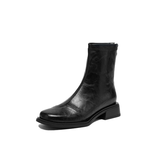 Damen elegante Ankle Boots mit modernem Reißverschluss und komfortablem Blockabsatz EB